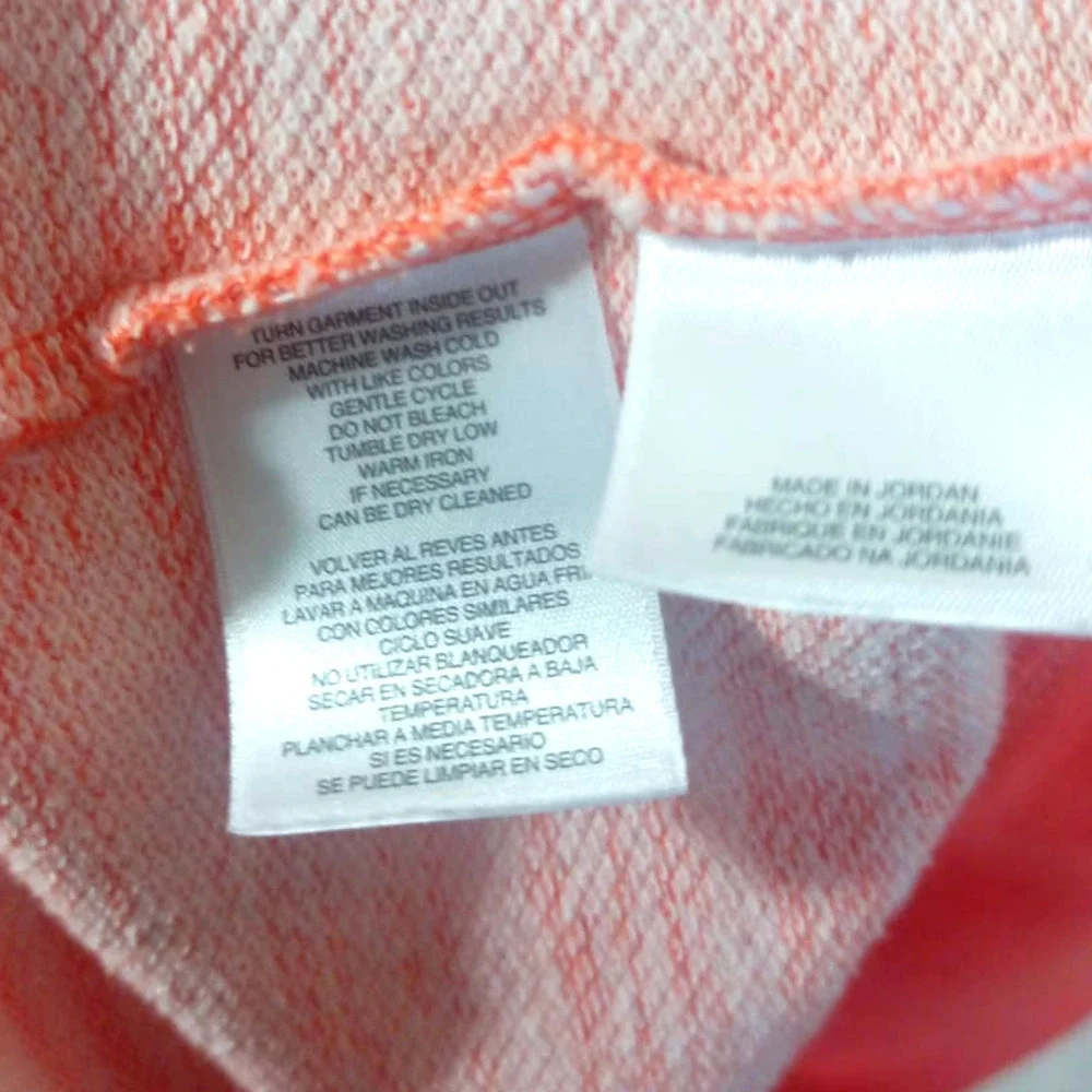 Jones New York Sport Women Sz L Coral Orange Long Sleeve Top With Pocket - Picture 8 of 8